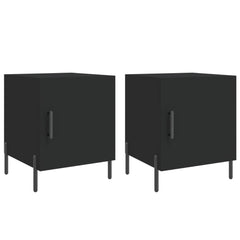 vidaXL Bedside Cabinets 2 pcs Black 40x40x50 cm Engineered Wood 2