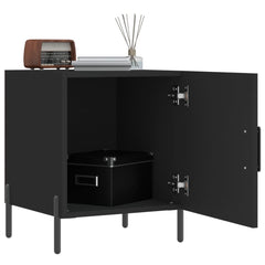vidaXL Bedside Cabinets 2 pcs Black 40x40x50 cm Engineered Wood 3