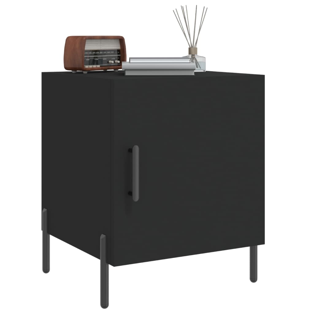 vidaXL Bedside Cabinets 2 pcs Black 40x40x50 cm Engineered Wood 4