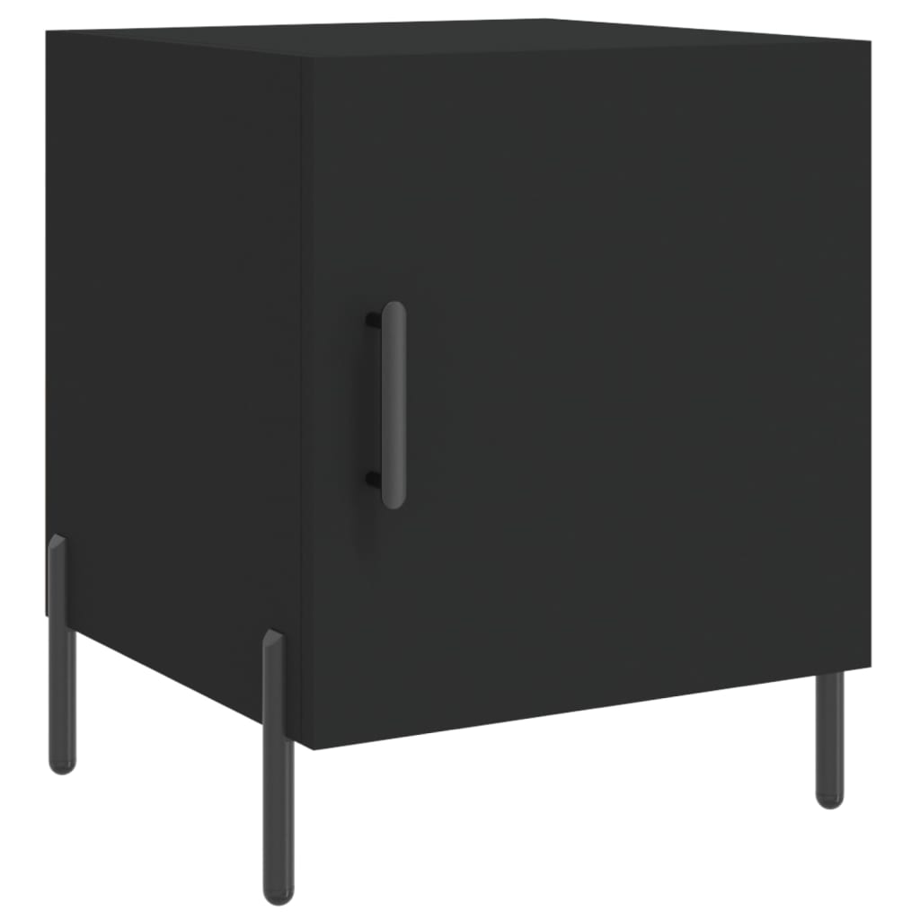 vidaXL Bedside Cabinets 2 pcs Black 40x40x50 cm Engineered Wood 5
