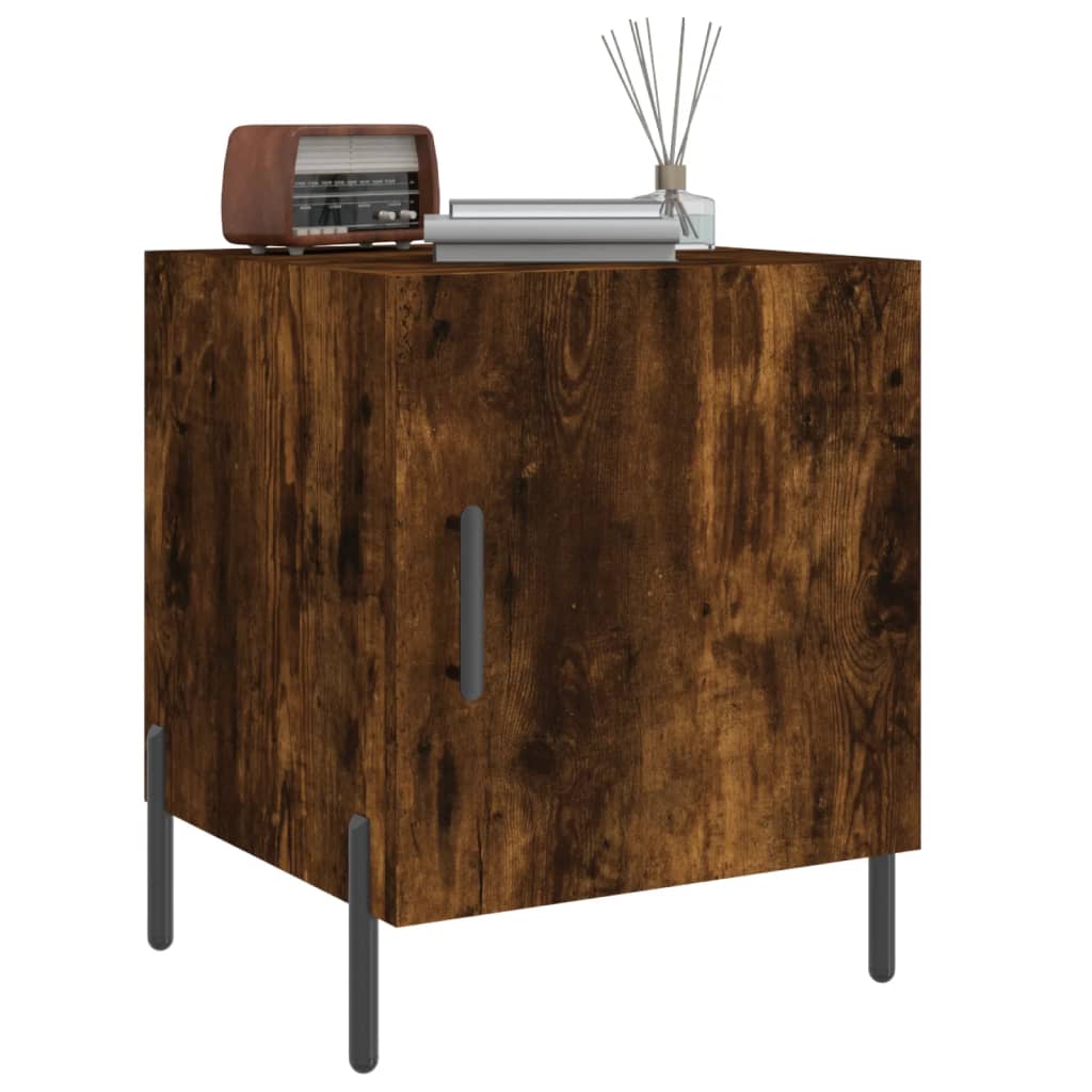 vidaXL Bedside Cabinets 2 pcs Smoked Oak 40x40x50 cm Engineered Wood 4