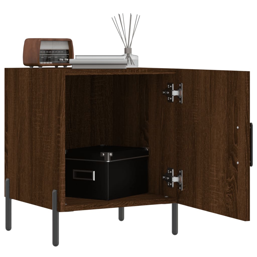 vidaXL Bedside Cabinets 2 pcs Brown Oak 40x40x50 cm Engineered Wood 3