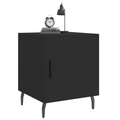 vidaXL Bedside Cabinets 2 pcs Black 40x40x50 cm Engineered Wood 4
