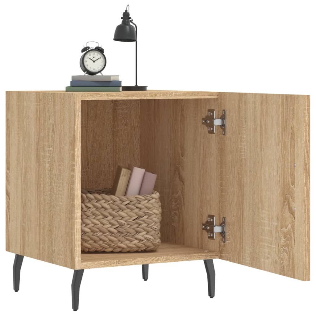 vidaXL Bedside Cabinets 2 pcs Sonoma Oak 40x40x50 cm Engineered Wood 3