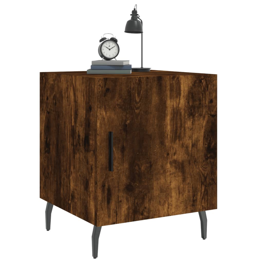vidaXL Bedside Cabinets 2 pcs Smoked Oak 40x40x50 cm Engineered Wood 4
