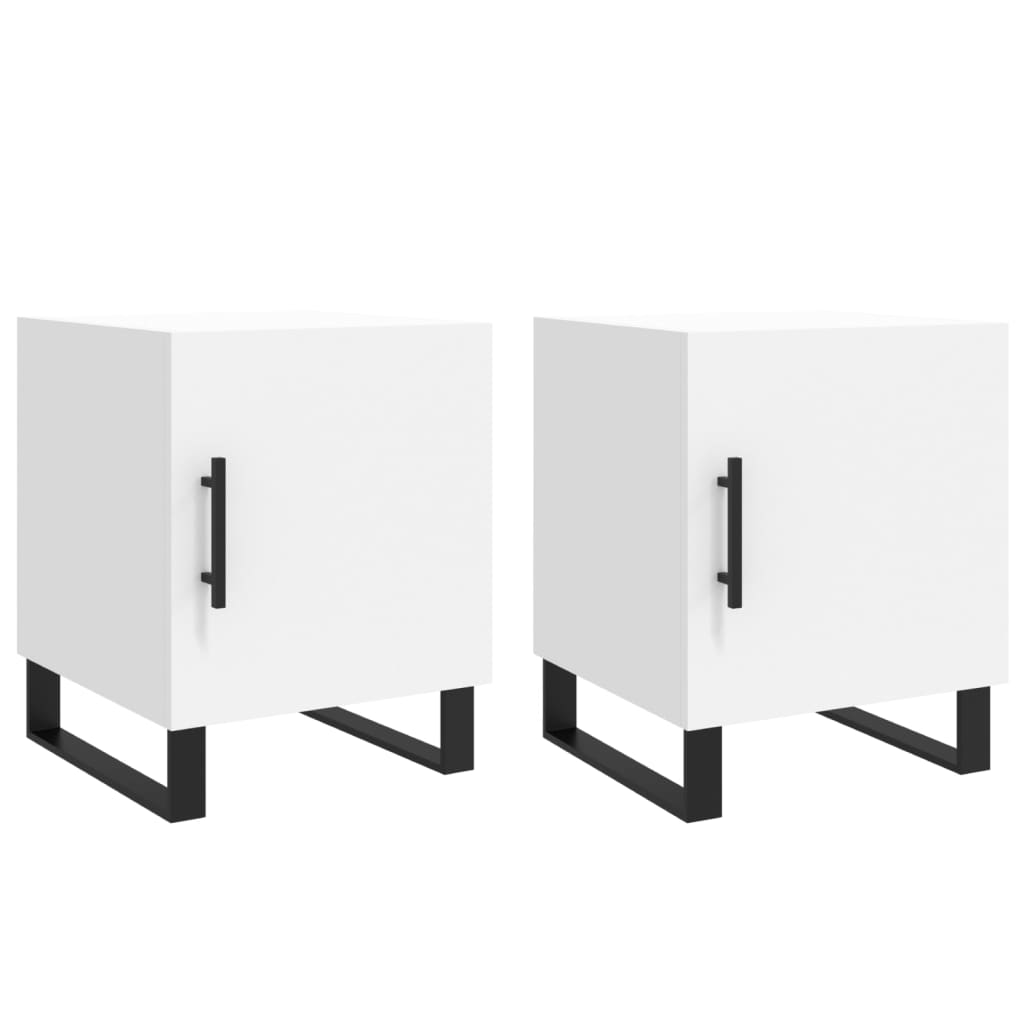 vidaXL Bedside Cabinets 2 pcs White 40x40x50 cm Engineered Wood 2
