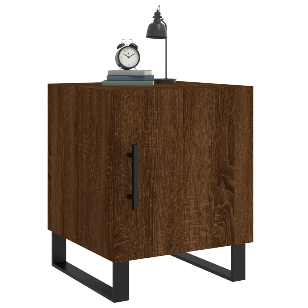 vidaXL Bedside Cabinets 2 pcs Brown Oak 40x40x50 cm Engineered Wood 4