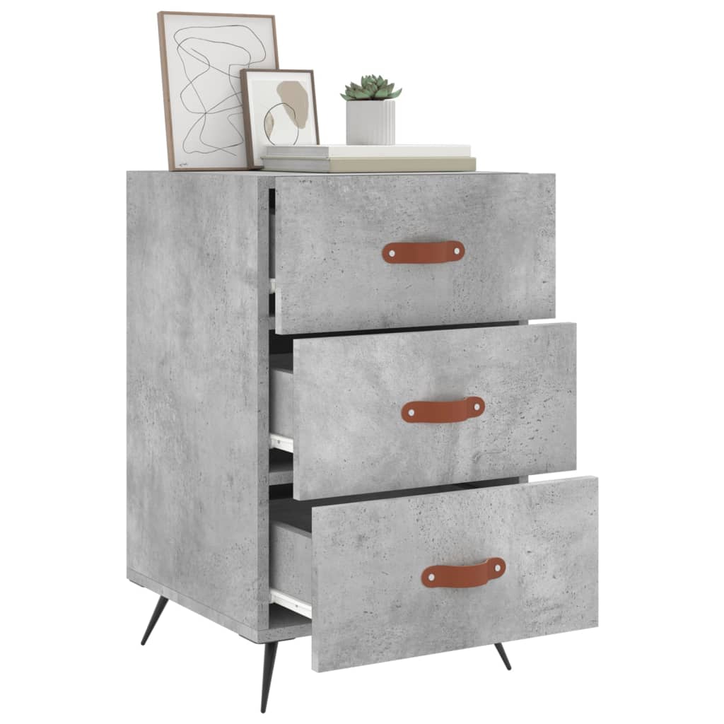 vidaXL Bedside Cabinet Concrete Grey 40x40x66 cm Engineered Wood 3