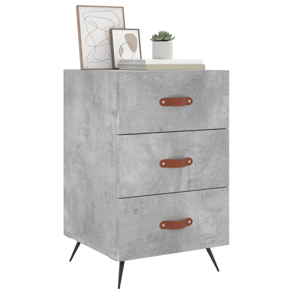 vidaXL Bedside Cabinet Concrete Grey 40x40x66 cm Engineered Wood 4
