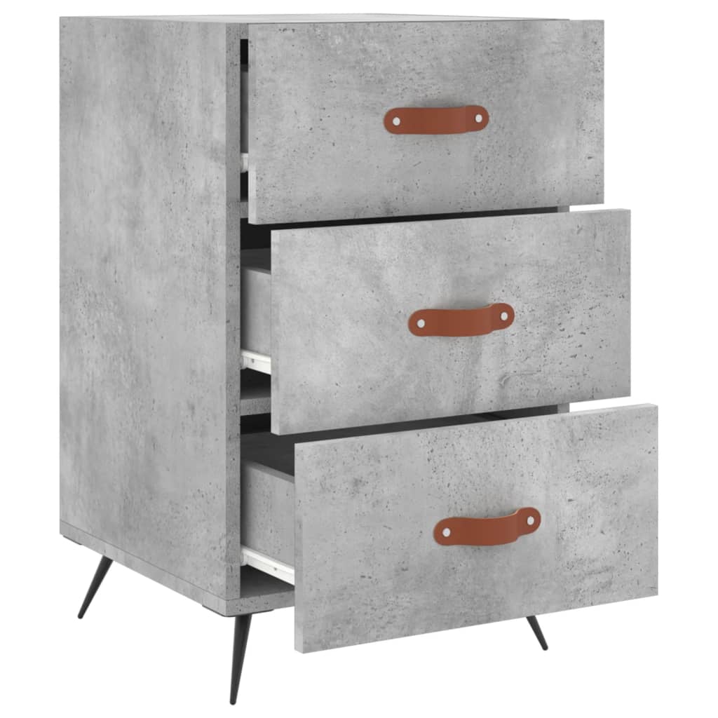 vidaXL Bedside Cabinet Concrete Grey 40x40x66 cm Engineered Wood 5