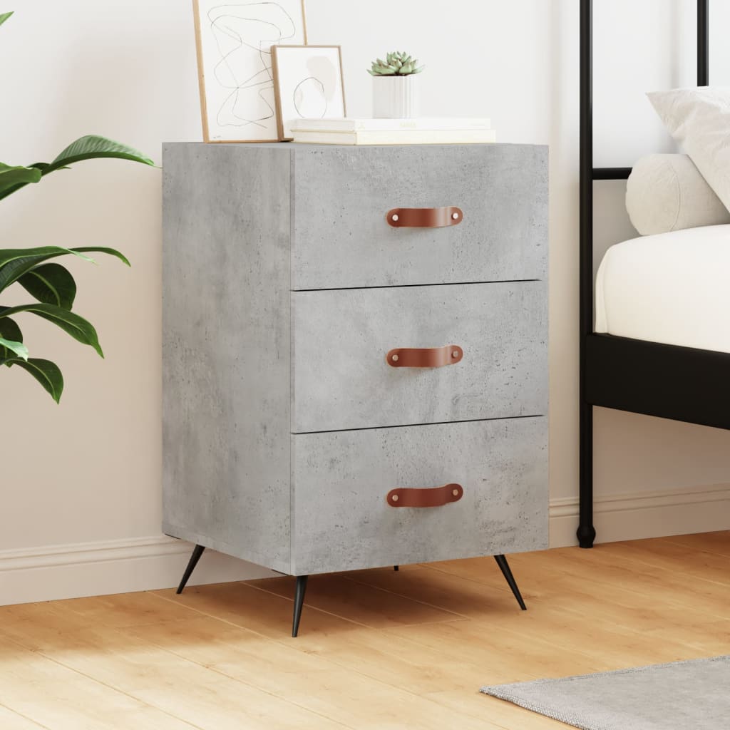 vidaXL Bedside Cabinet Concrete Grey 40x40x66 cm Engineered Wood 1