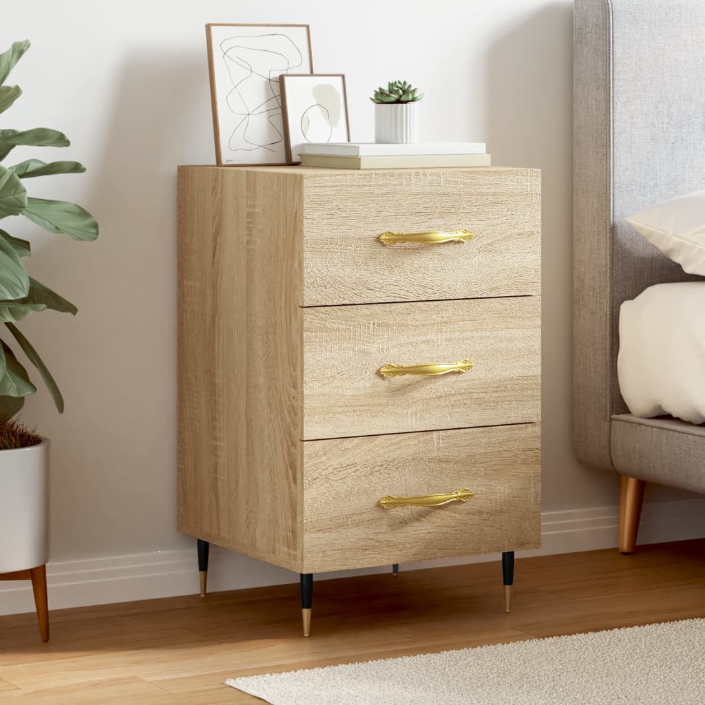 vidaXL Bedside Cabinet Sonoma Oak 40x40x66 cm Engineered Wood 1