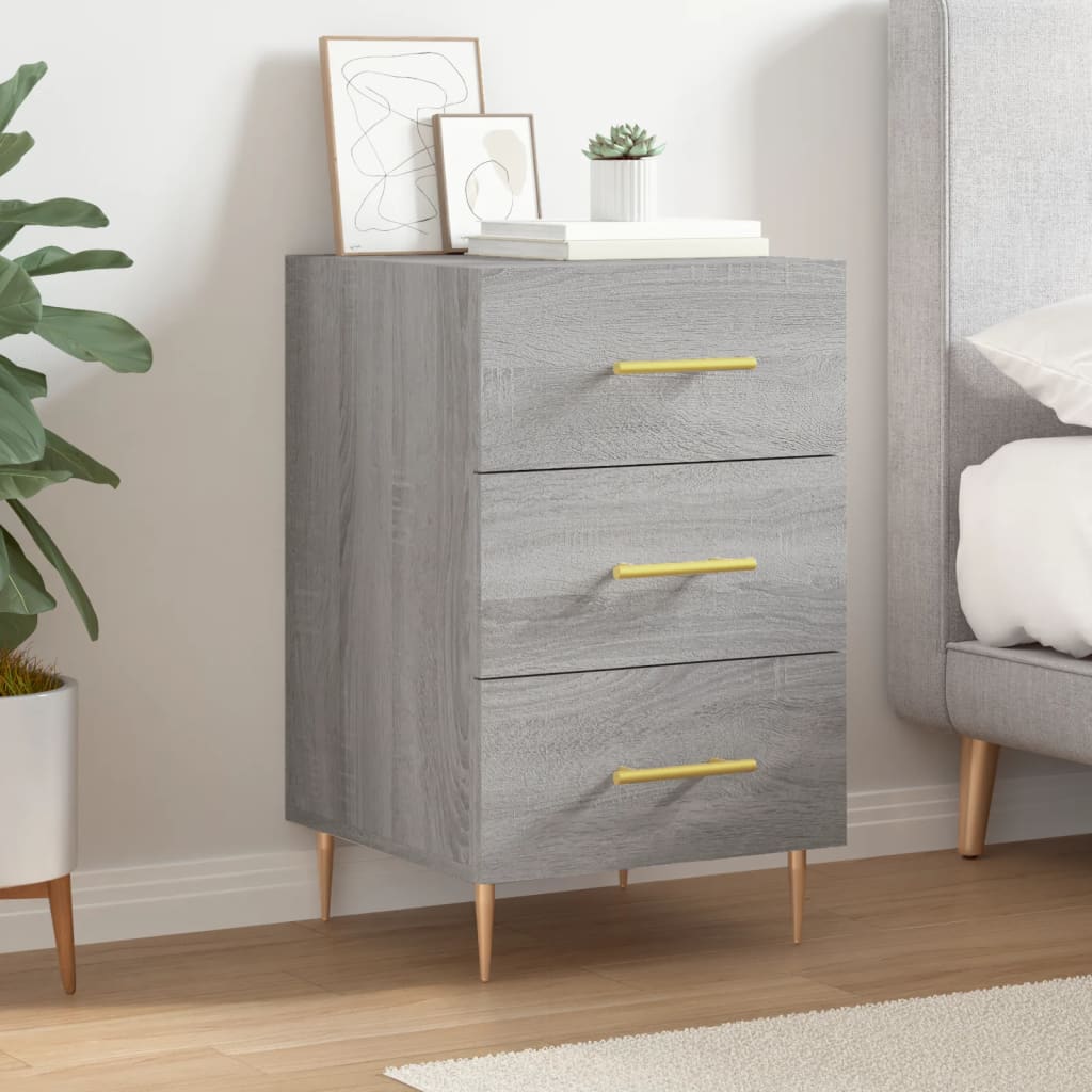 Bedside Cabinet 40x40x66 cm Engineered Wood Grey sonoma