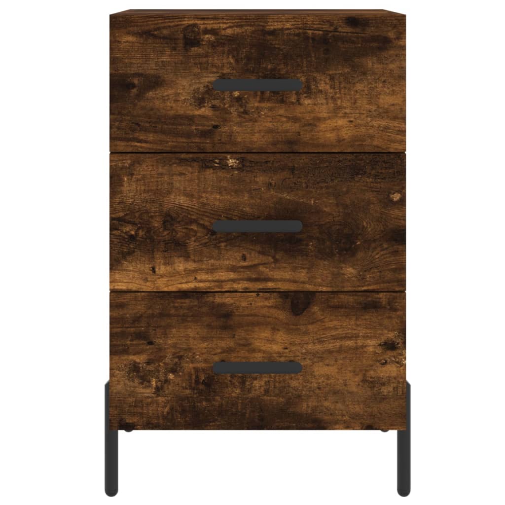 vidaXL Bedside Cabinet Smoked Oak 40x40x66 cm Engineered Wood 5