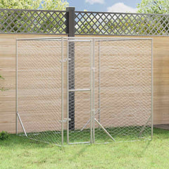 Outdoor Dog Kennel Silver Galvanised Steel 2 m 2 m
