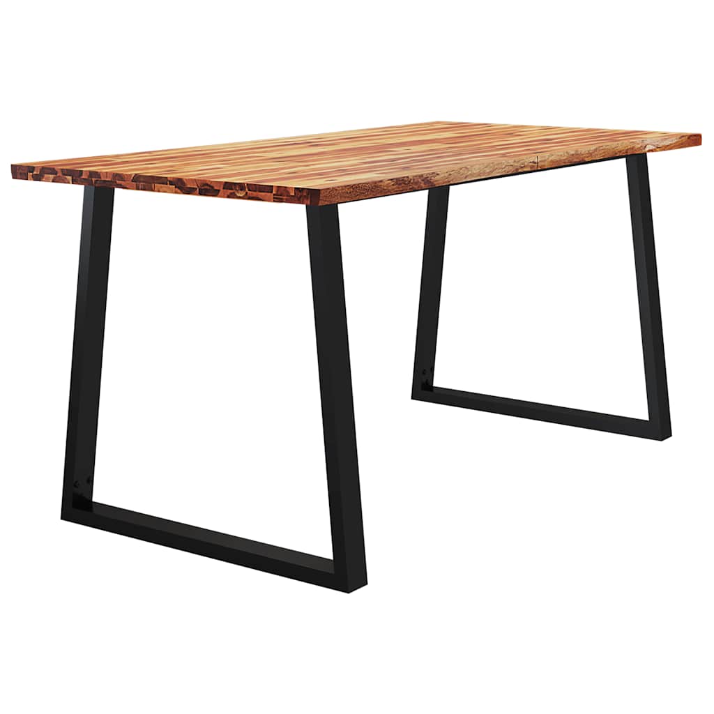 vidaXL Dining Table with Live Edge 160x80x75 cm Solid Wood Acacia 3