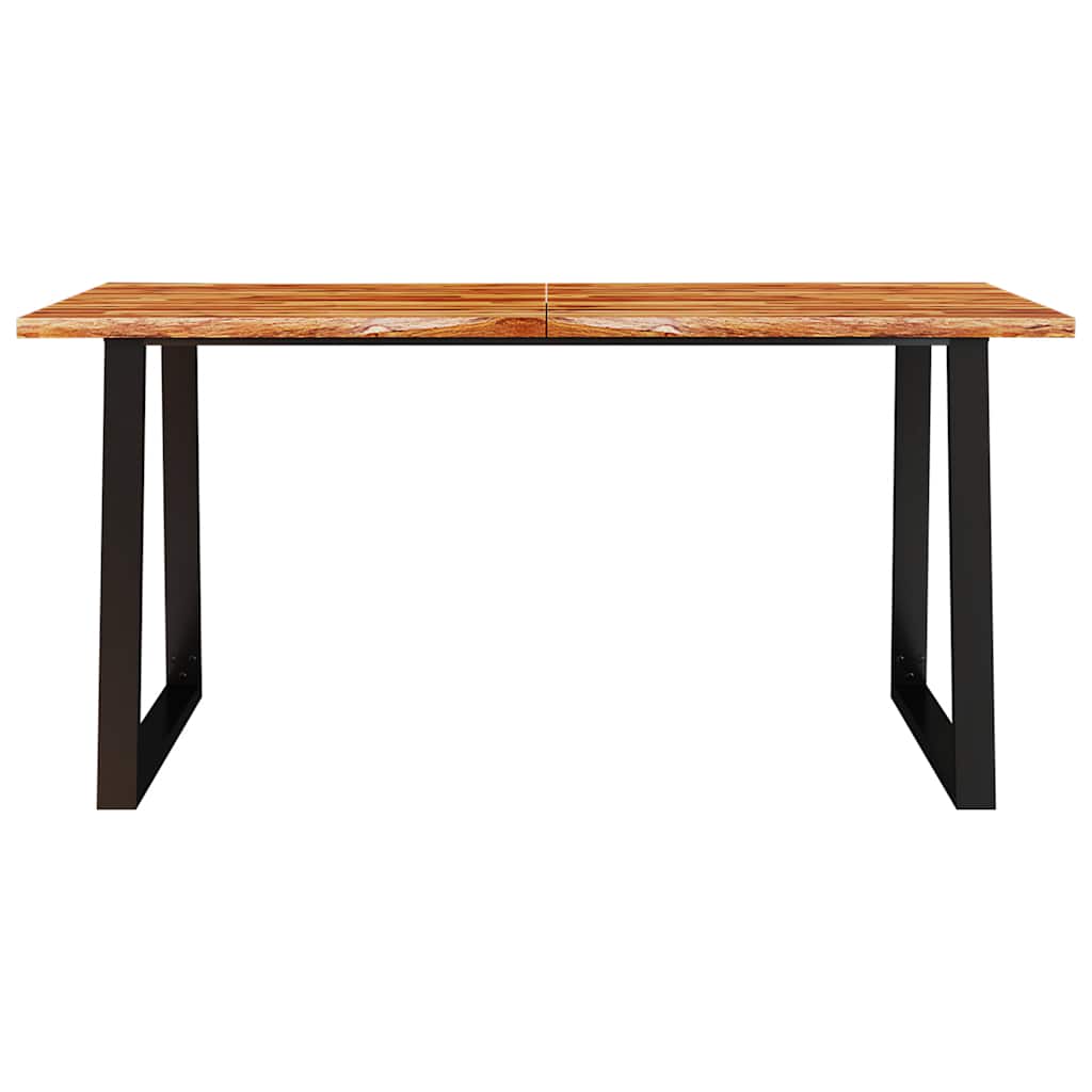vidaXL Dining Table with Live Edge 160x80x75 cm Solid Wood Acacia 4
