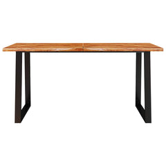 vidaXL Dining Table with Live Edge 160x80x75 cm Solid Wood Acacia 4