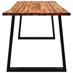 vidaXL Dining Table with Live Edge 160x80x75 cm Solid Wood Acacia 5