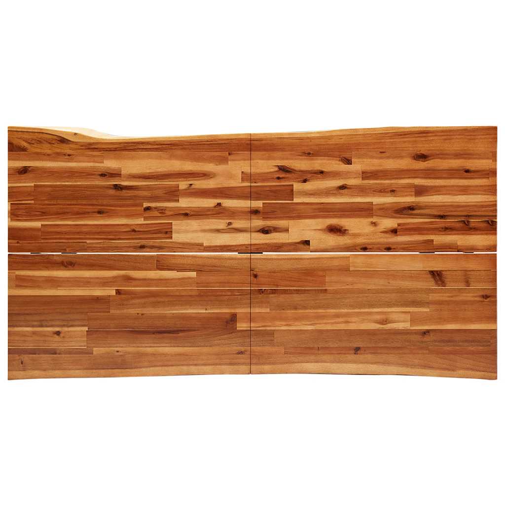 vidaXL Dining Table with Live Edge 160x80x75 cm Solid Wood Acacia 6