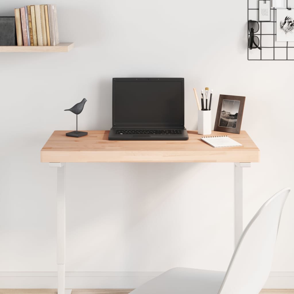 vidaXL Table Top Rectangular Solid Wood Beech Natural