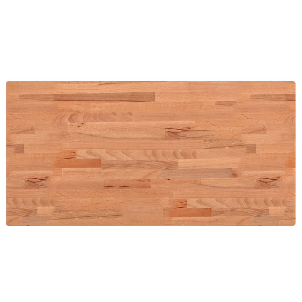 vidaXL Table Top 80x40x1.5 cm Rectangular Solid Wood Beech 2
