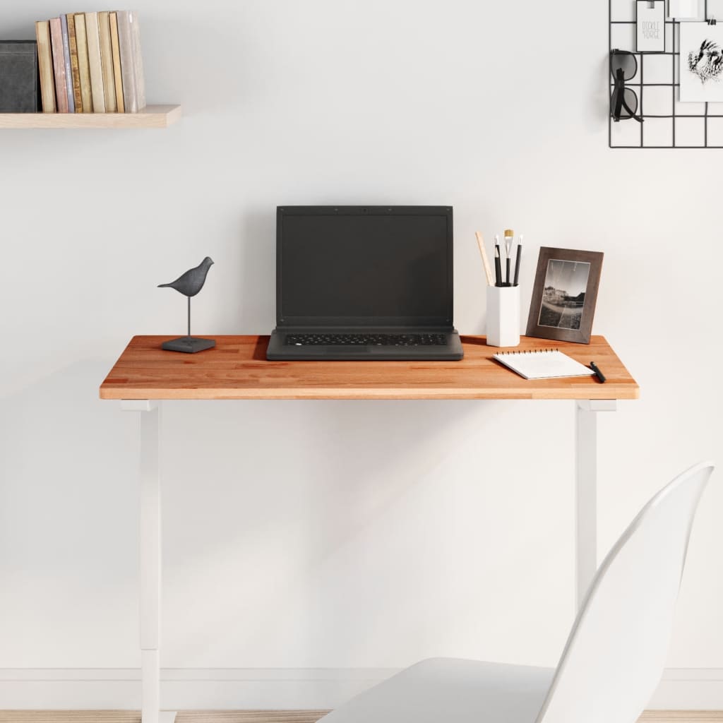 vidaXL Table Top 80x40x1.5 cm Rectangular Solid Wood Beech 1