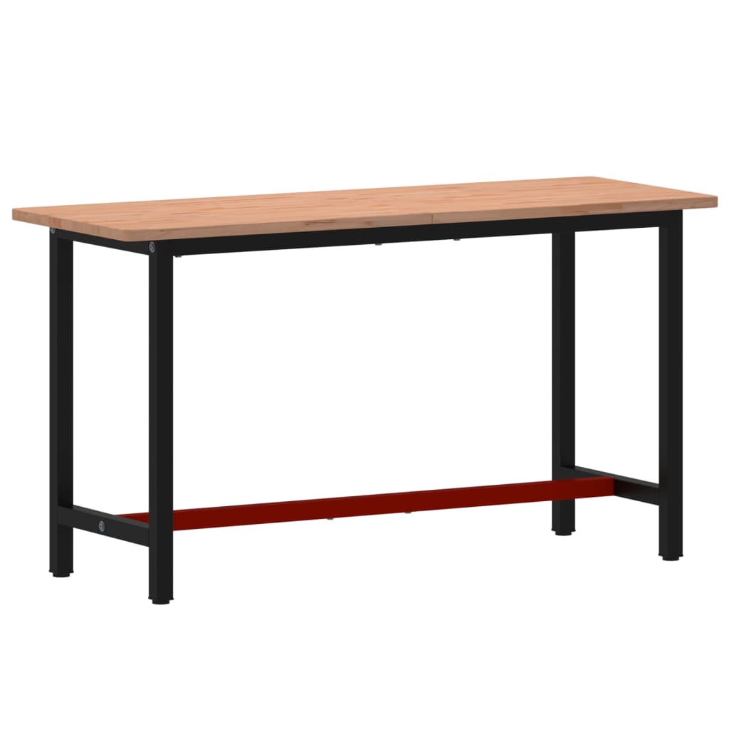 Workbench 80x55x81,5 cm Solid Wood Beech and Metal 150 x 55 x 81.5 cm