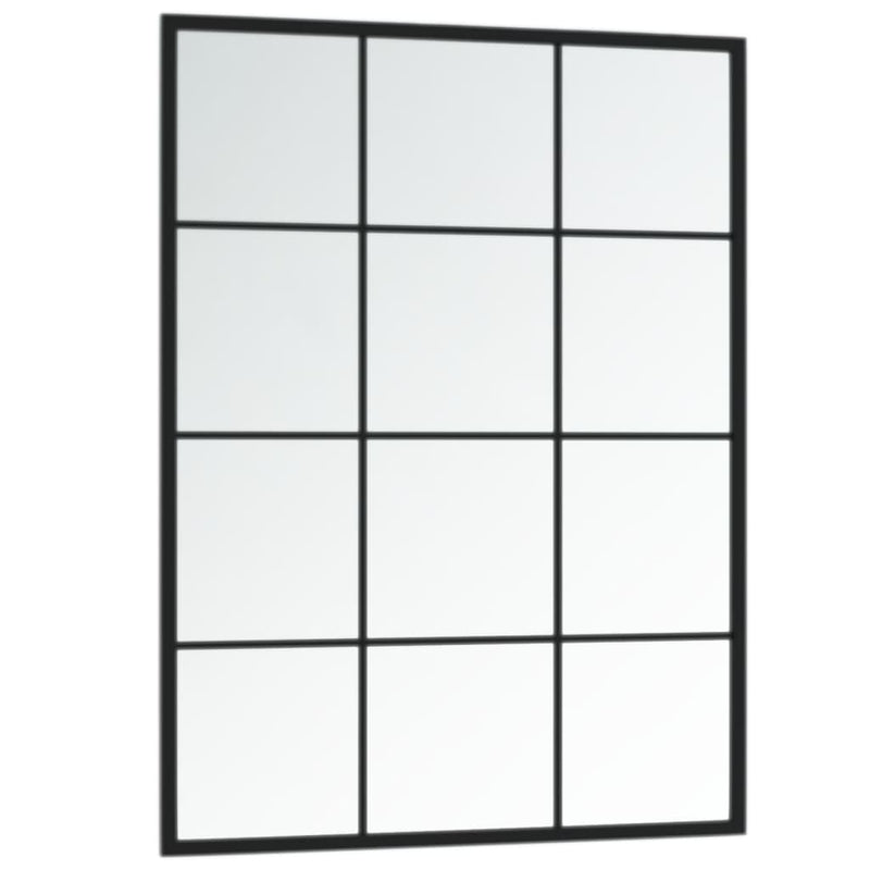 Wall Mirrors 2 pcs Black 80x60 cm Metal