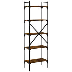 vidaXL Bookcase 5-Tier Smoked Oak 56x31,5x174 cm Engineered Wood 6