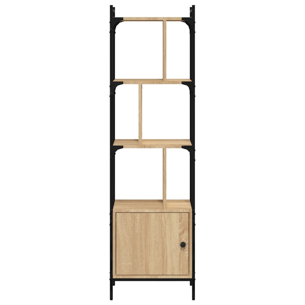 vidaXL Bookcase with Door Sonoma Oak 44.5x30x154.5 cm Engineered Wood 4