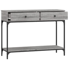 vidaXL Console Table Grey Sonoma 100x34,5x75 cm Engineered Wood 4