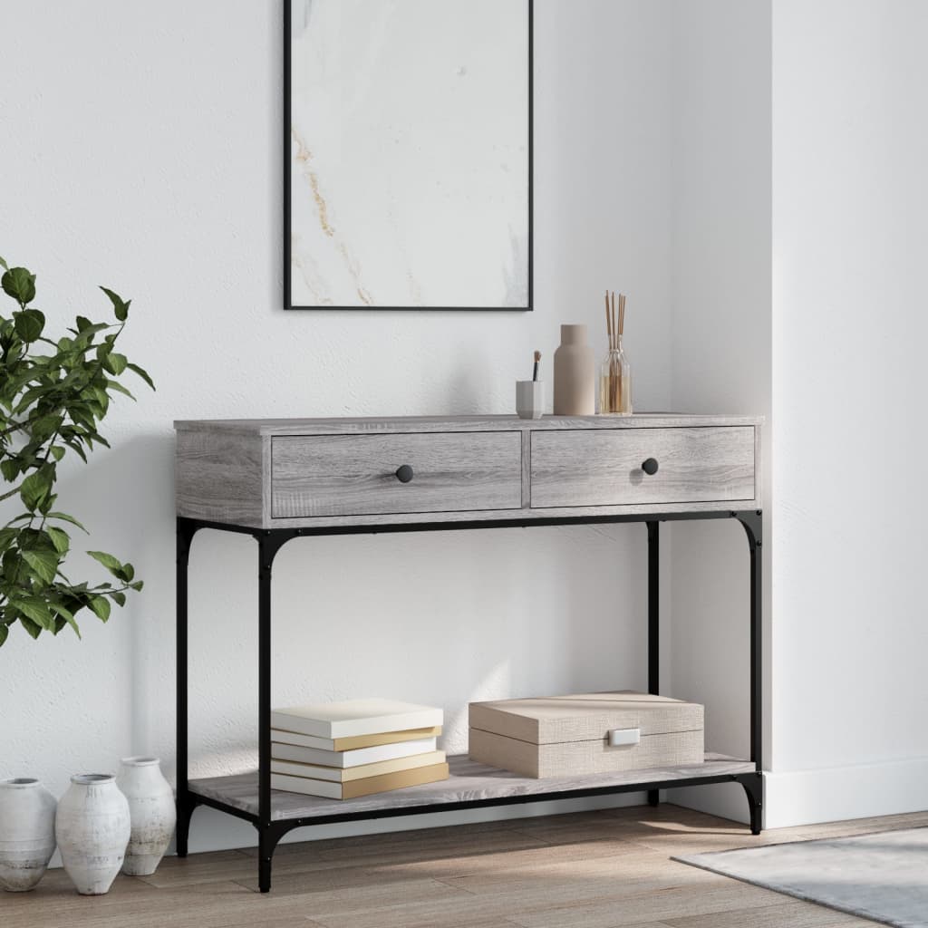 vidaXL Console Table Grey Sonoma 100x34,5x75 cm Engineered Wood 1