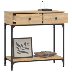 vidaXL Console Table Sonoma Oak 75x34,5x75 cm Engineered Wood 4
