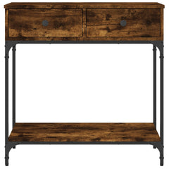 vidaXL Console Table Smoked Oak 75x34,5x75 cm Engineered Wood 3