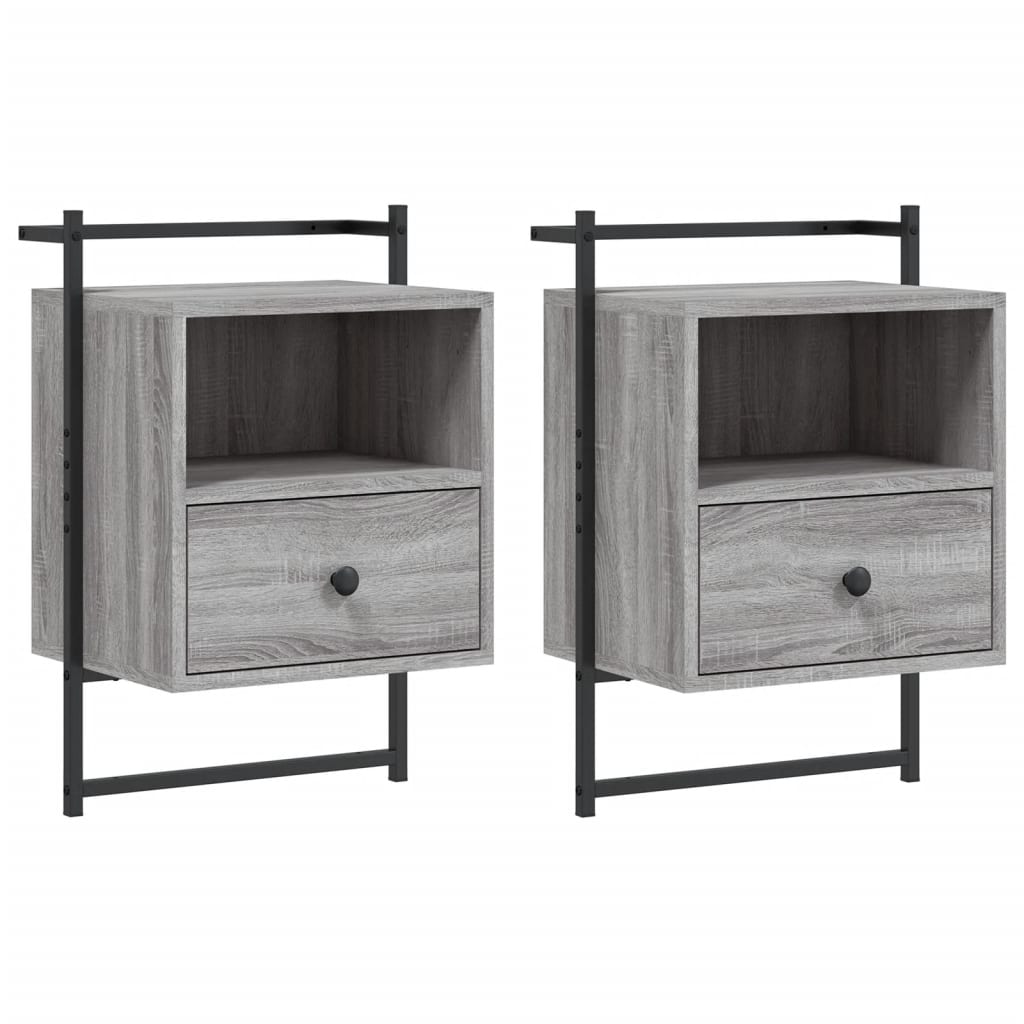 Bedside Cabinet Wall-mounted 40x30x61 cm Grey sonoma