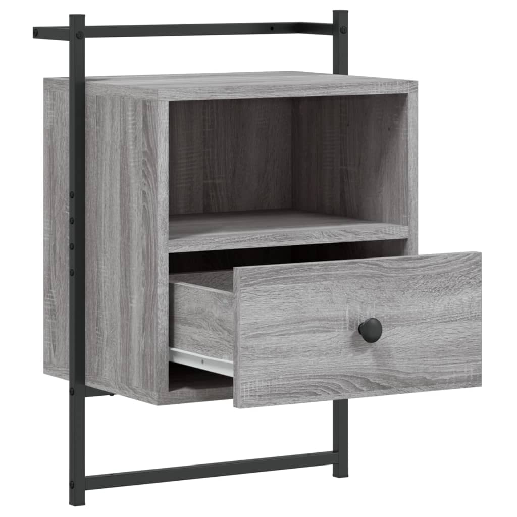 Bedside Cabinet Wall-mounted 40x30x61 cm Grey sonoma