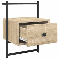 vidaXL Bedside Cabinets Wall-mounted 2 pcs Sonoma Oak 35x30x51 cm Engineered Wood 6