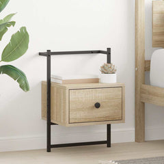 vidaXL Bedside Cabinets Wall-mounted 2 pcs Sonoma Oak 35x30x51 cm Engineered Wood 1