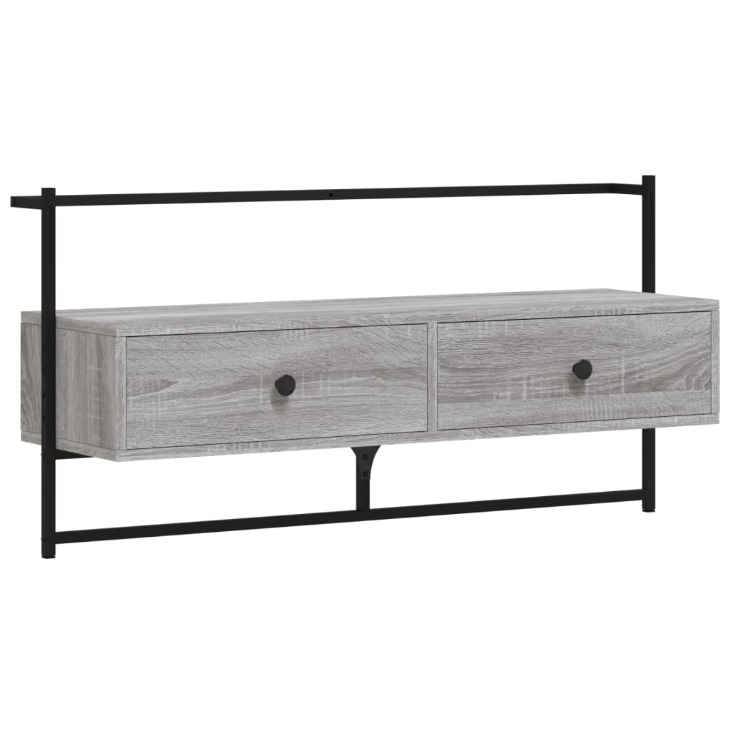 vidaXL TV Cabinet Wall-mounted Grey Sonoma 100.5x30x51 cm Engineered Wood 2