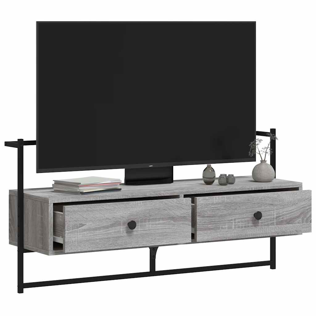 vidaXL TV Cabinet Wall-mounted Grey Sonoma 100.5x30x51 cm Engineered Wood 3