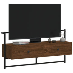 vidaXL TV Cabinet Wall-mounted Brown Oak 100.5x30x51 cm Engineered Wood 4