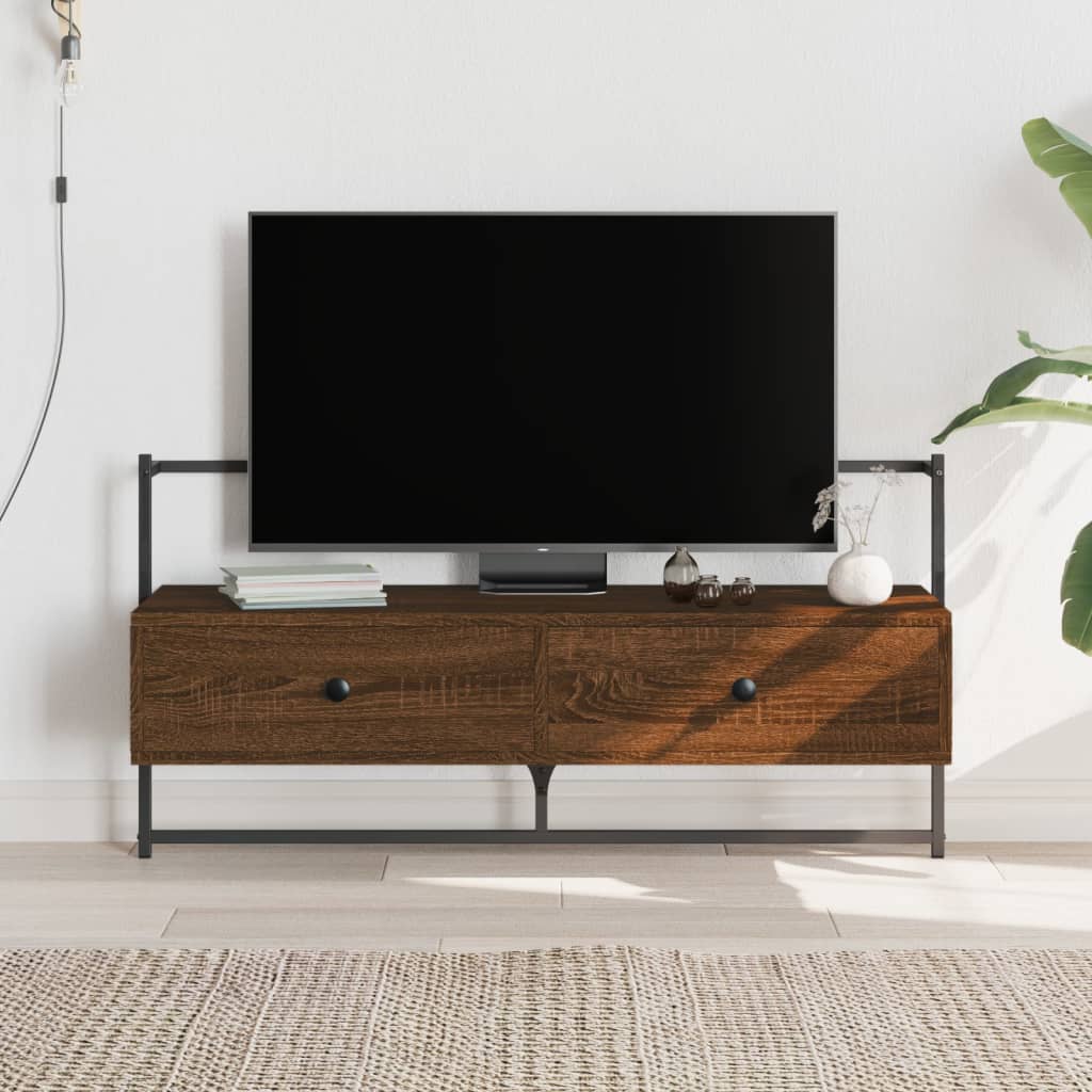 vidaXL TV Cabinet Wall-mounted Brown Oak 100.5x30x51 cm Engineered Wood 1