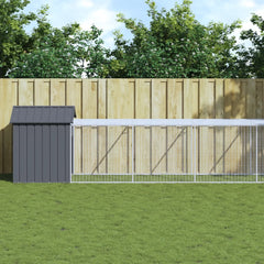 Chicken Cage with Run Galvanised Steel Anthracite 117 x 813 x 123 cm