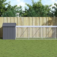 Chicken Cage with Run Galvanised Steel Anthracite 117 x 1221 x 123 cm