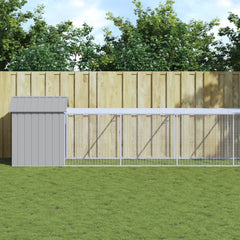 Chicken Cage with Run Galvanised Steel Light grey 117 x 813 x 123 cm