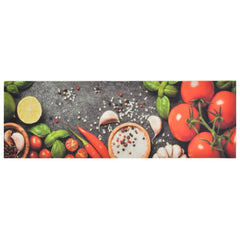 vidaXL Kitchen Rug Washable Vegetables 60x180 cm Velvet 2