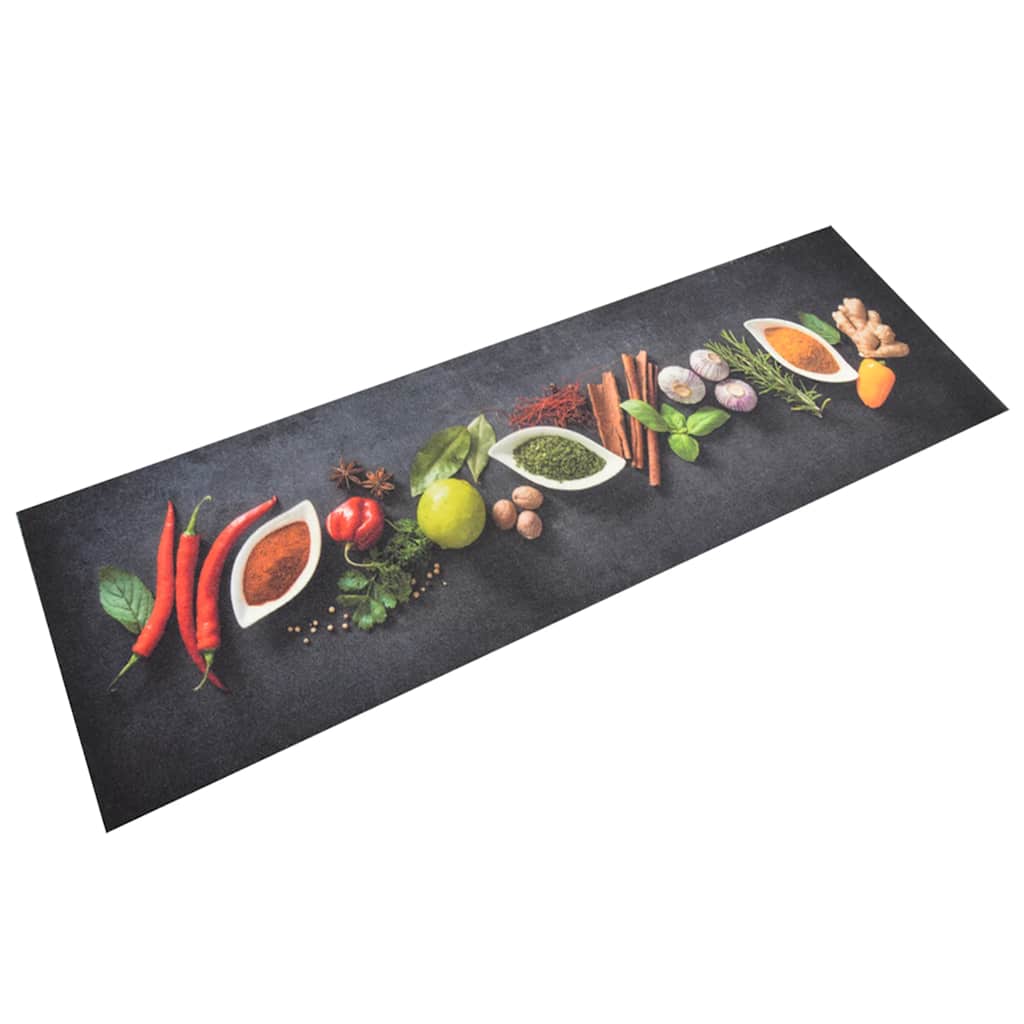 vidaXL Kitchen Rug Washable Spices 60x180 cm Velvet 1