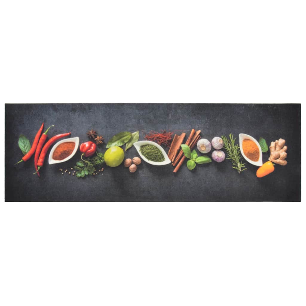 vidaXL Kitchen Rug Washable Spices 60x180 cm Velvet 2