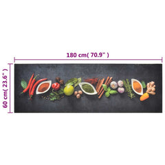 vidaXL Kitchen Rug Washable Spices 60x180 cm Velvet 5